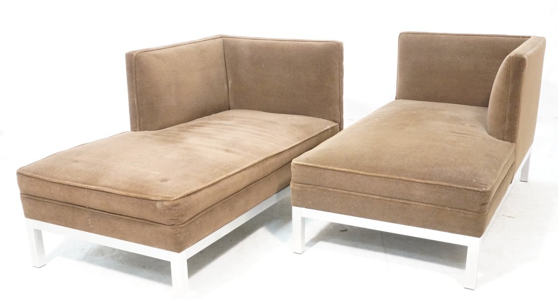 2 Modernist Milo Baughman chaise lounges on alumi (1 of 10)