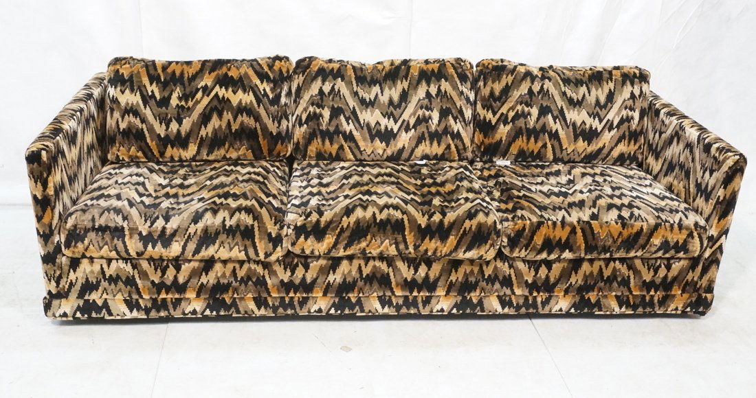 Adrian Pearsall Craft associates flame stitched s: Adrian Pearsall Craft associates flame stitched sofa. -- Dimensions: H: 29 inches: W: 89 inches: D: 37 inches ---