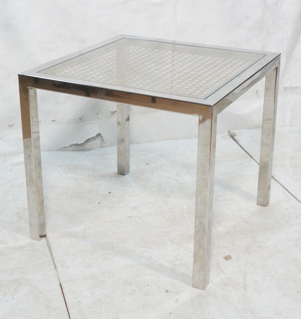 Milo Baughman style kitchen dining table with can (1 of 6)