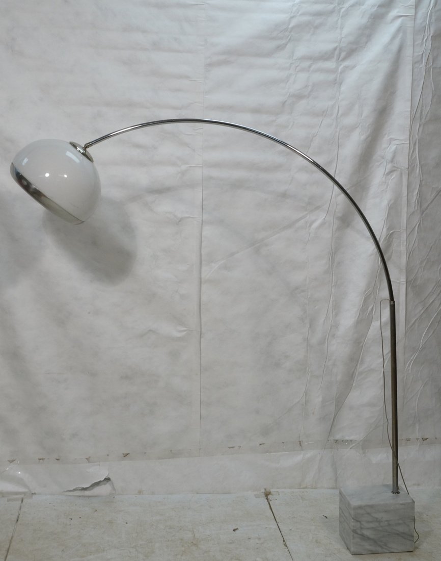 Italian marble base Arc lamp with white plastic s (1 of 10)