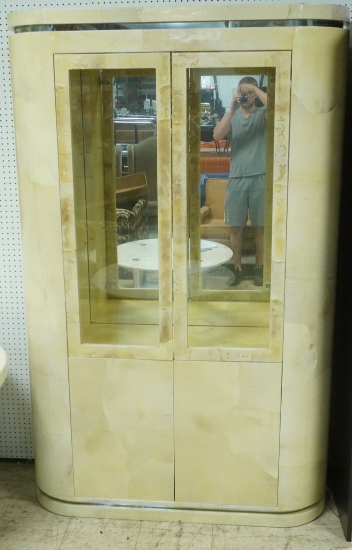 CARL SPRINGER goatskin china cabinet. Applied goa (1 of 6)