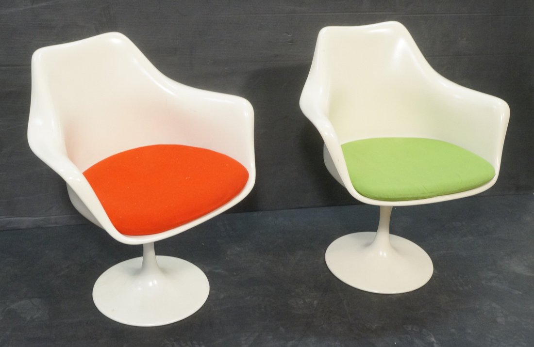 Pair Eero Saarinen for Knoll Arm Chairs with Tuli (1 of 10)