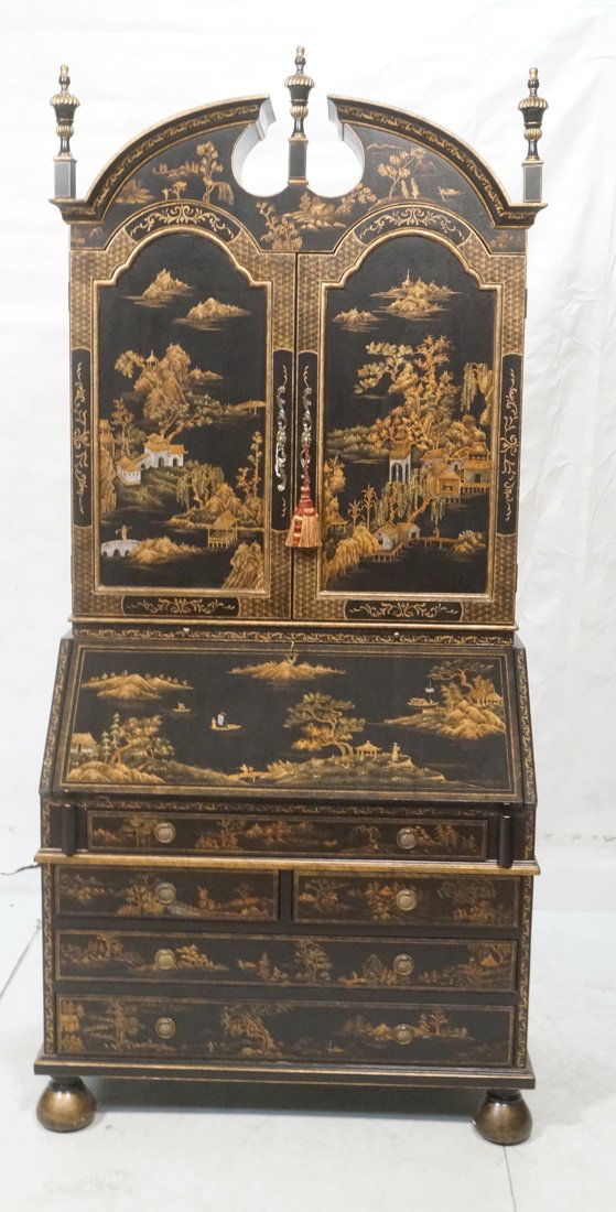 Contemporary Oversized Bookcase Desk.  Asian Lacq (1 of 10)