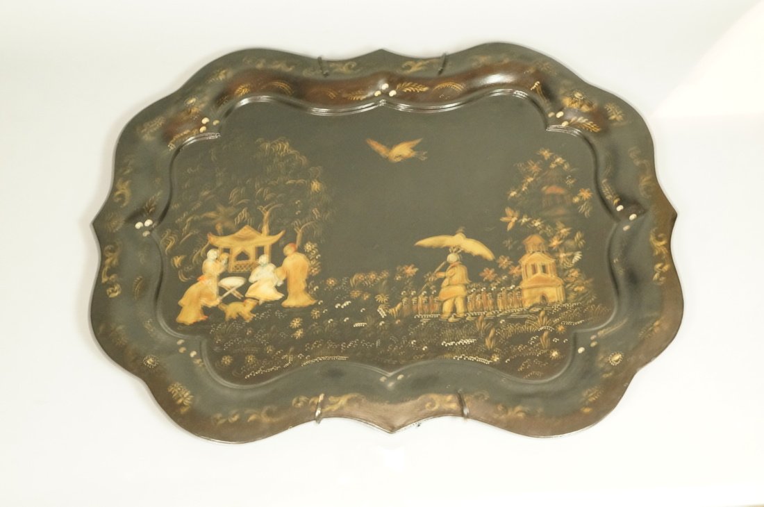 Suella E Frazier Hand Painted Toleware Tray.  196 (1 of 9)