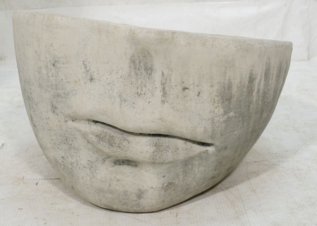 Large Fornasetti Style Face Planter.  Concrete. Q (1 of 7)