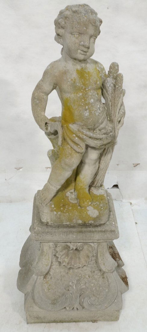 Concrete Garden Statue and Pedestal. (1 of 6)