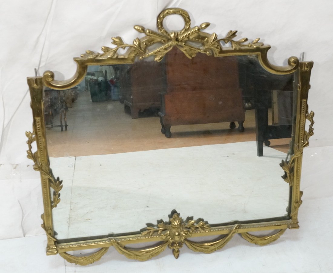 Decorative Brass Wall Mirror with Drape design. (1 of 7)