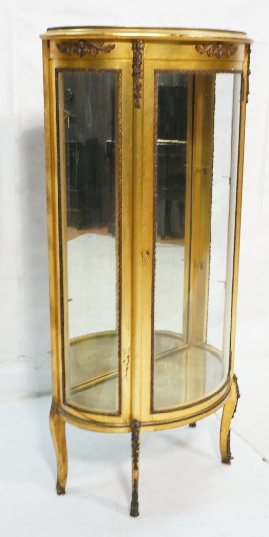 French Gold gilt curio china cabinet. Windows hav (1 of 7)