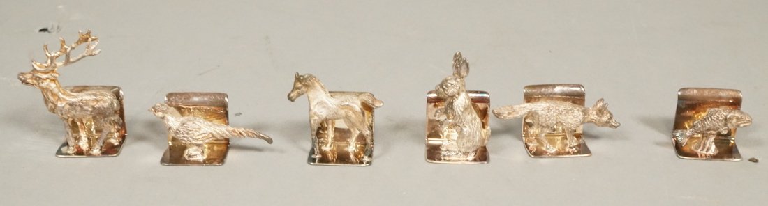 Set of 6 Sterling Place Card Holders.  Each depic (1 of 9)