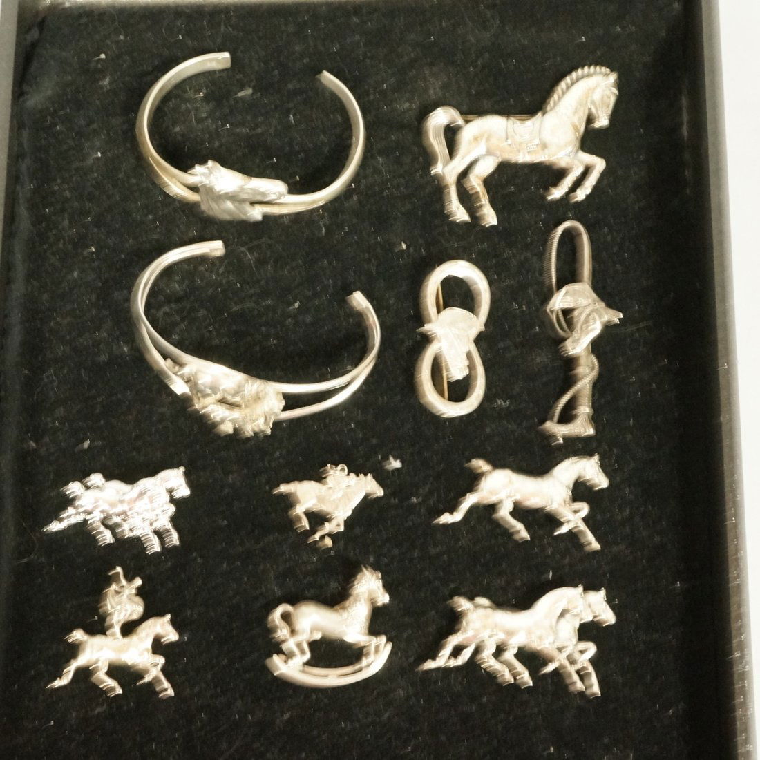 11 pcs Sterling Horse Jewelry.  2 Bracelets and 9 (1 of 10)
