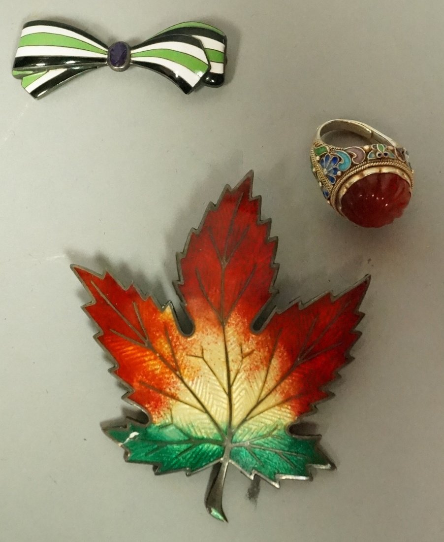 3pcs Silver Jewelry.  Chinese ring with carnelian (1 of 5)