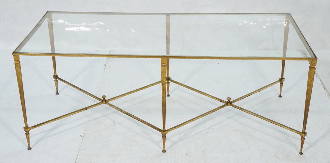 Regency style Brass & Glass Cocktail Coffee Table (1 of 9)