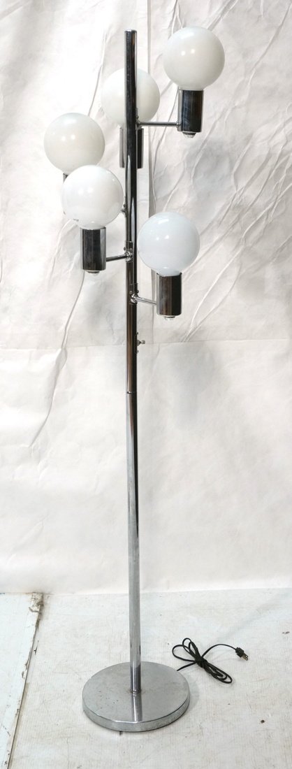 70's Modern Chrome Floor Lamp. Five glass ball bu (1 of 6)