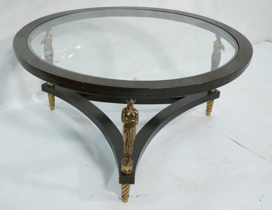 Regency style Glass Top Coffee Table. Three legs (1 of 7)