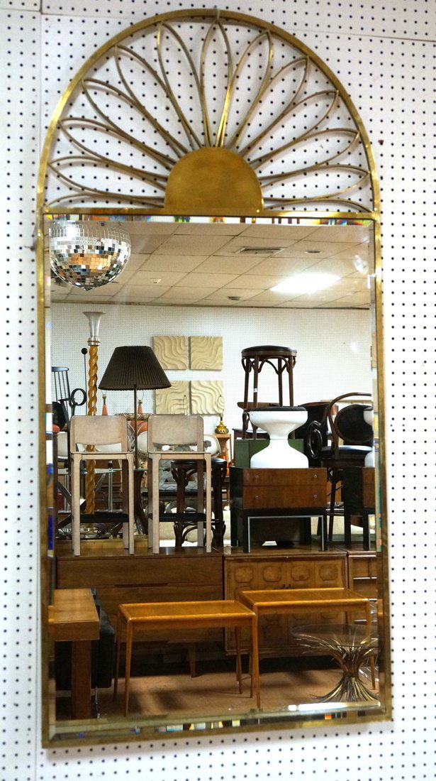 Decorative Brass Wall Mirror. Arched top with mul (1 of 6)