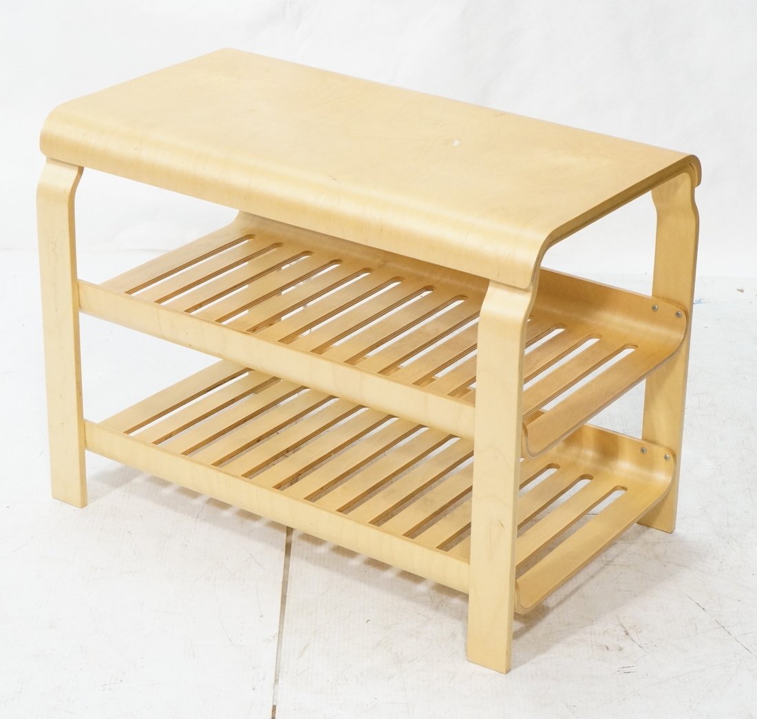 Alvar Aalto Style Tier Shelf Side Table. Slatted (1 of 7)