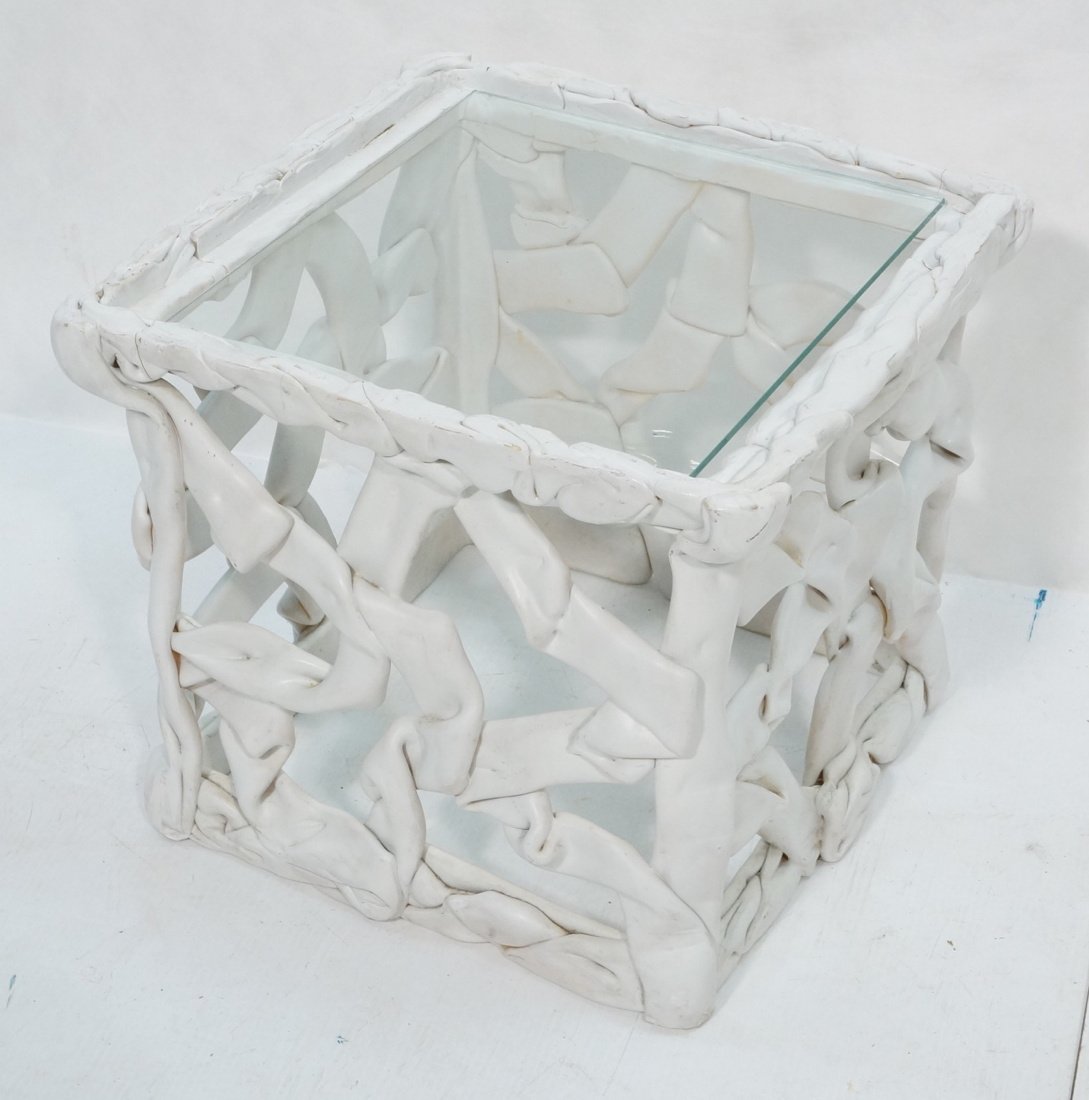 Tony Duquette Style Taffy Table.  White finish. (1 of 9)