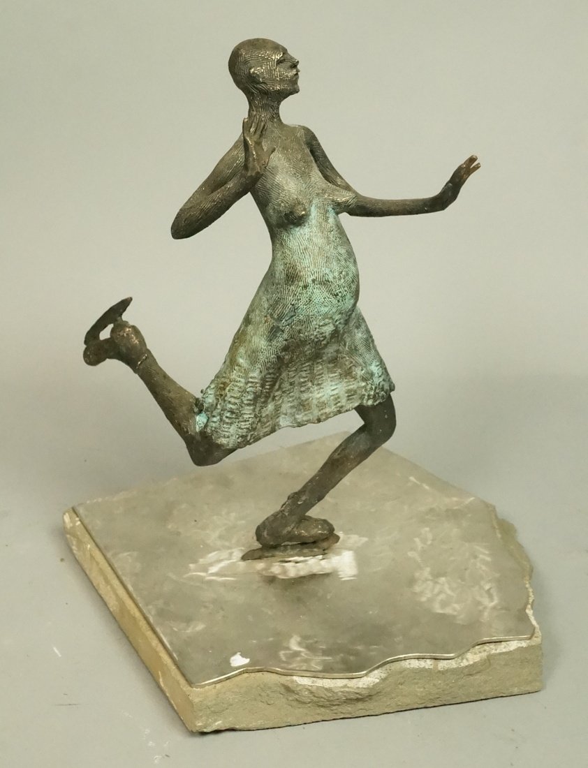 Metal Sculpture Woman Skating on Steel "water" Po (1 of 9)
