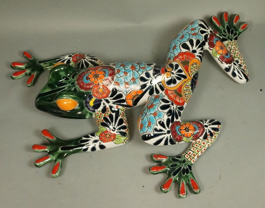 Large Talavera Pottery Frog Figural Sculptural. P (1 of 6)