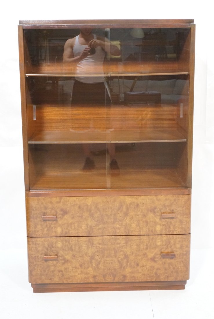 Art Deco Small China Cabinet. Two Sliding Glass D (1 of 7)