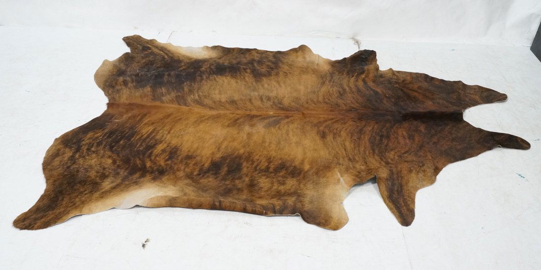 Large Cow Hide Skin Pelt. Brown and dark brown. (1 of 10)