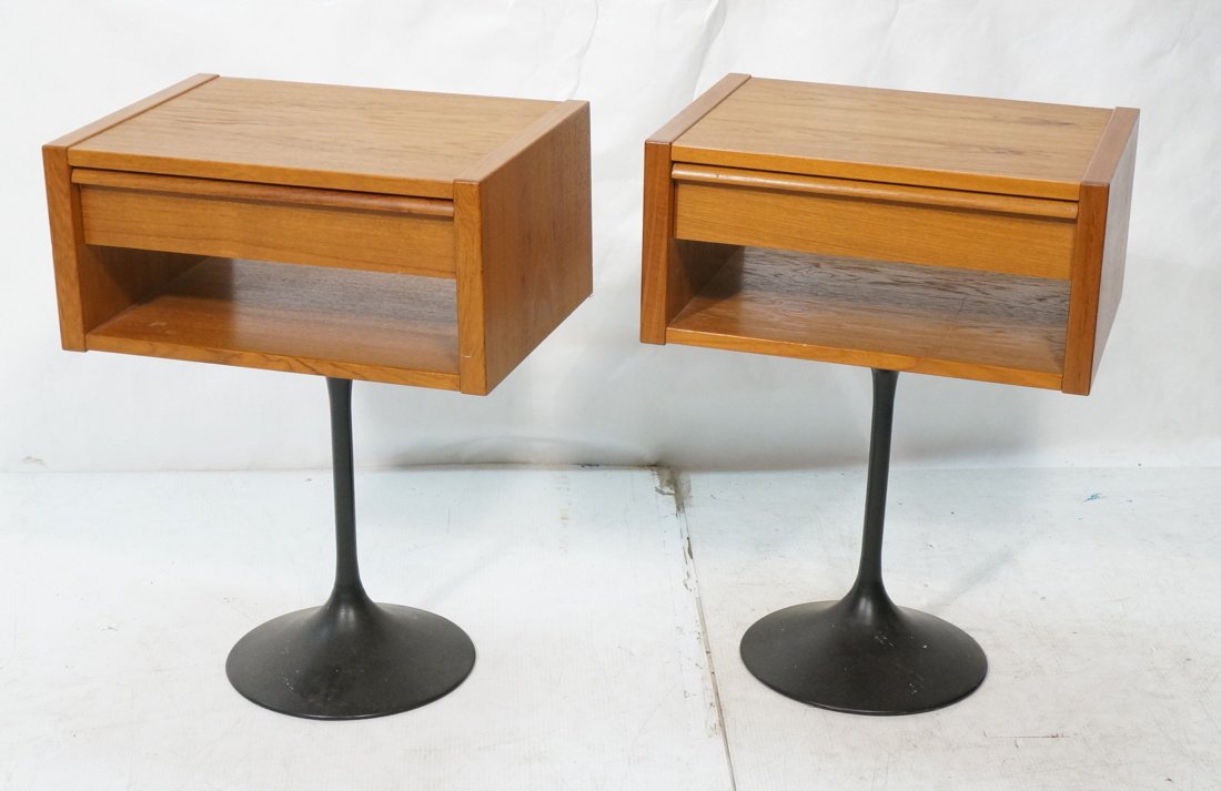 Pr Danish Modern Night Stands Side Tables. Teak o (1 of 9)