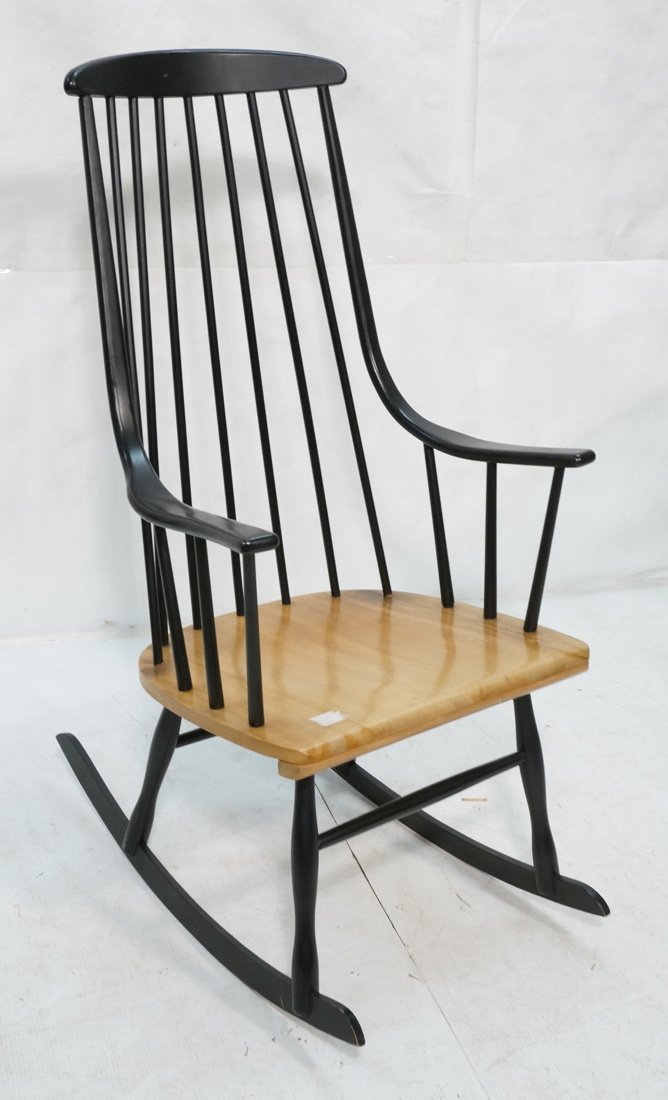 Modernist Windsor Rocking Chair Rocker. Black spi (1 of 5)