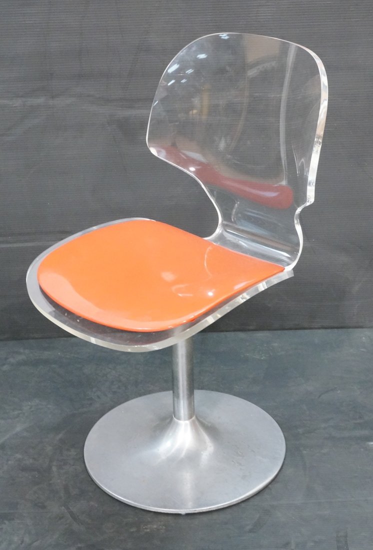 HILL Molded Lucite Side Chair. Thick Lucite Chair (1 of 8)