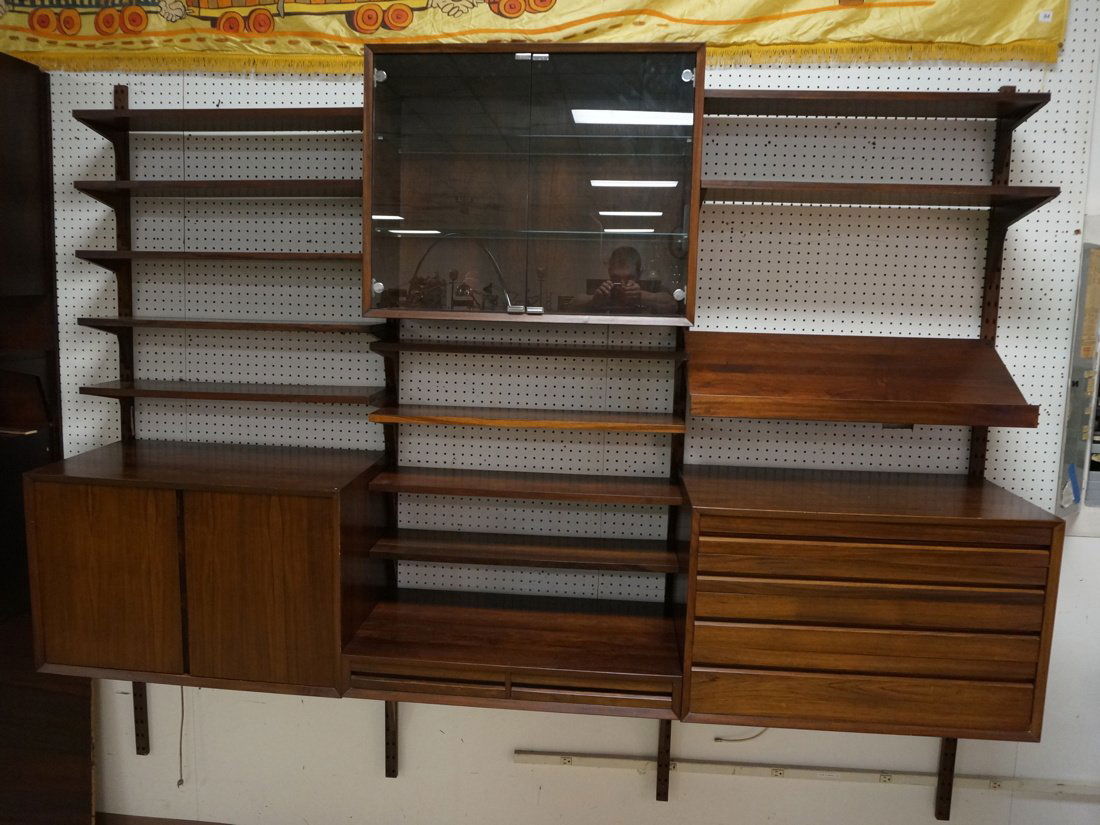 POUL CADOVIUS Rosewood Wall Unit. Four Upright Ro (1 of 7)