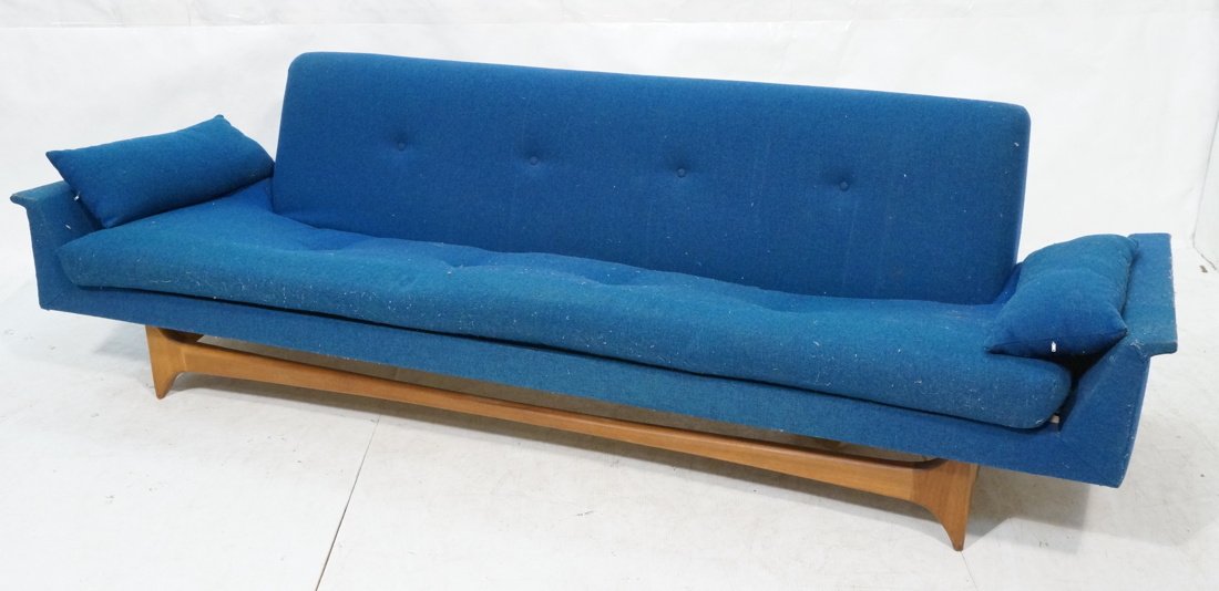 ADRIAN PEARSALL Sofa Couch. Blue Fabric Upholster (1 of 10)