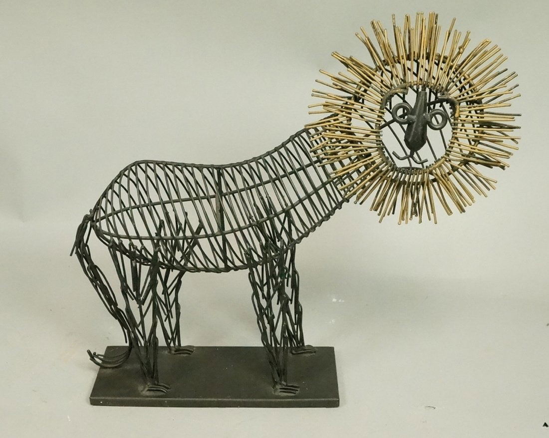Black Wire Figural Lion Sculpture. (1 of 9)