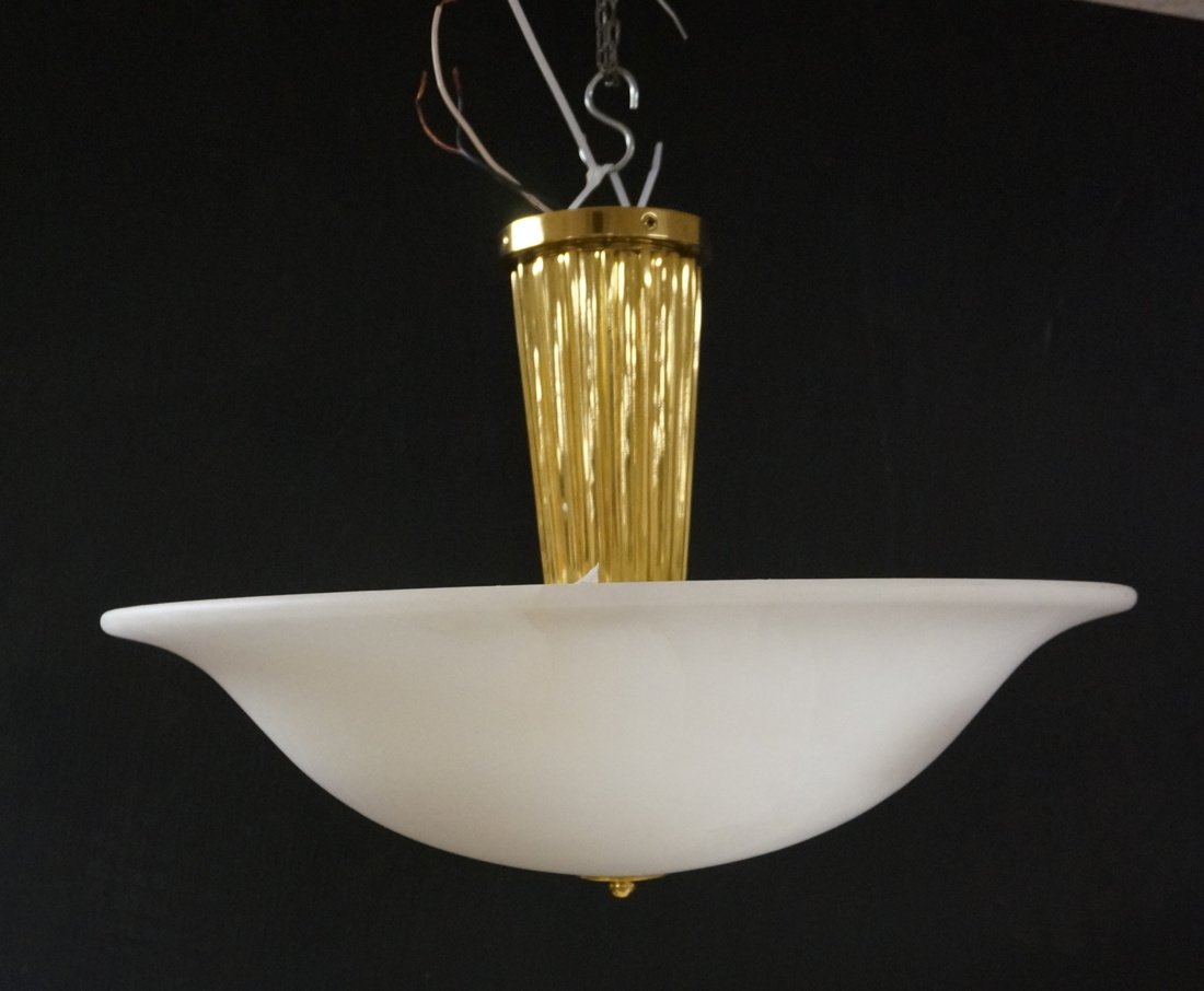 Pr BALDINGER Alabaster Shade Ceiling Pendant Lamp (1 of 8)