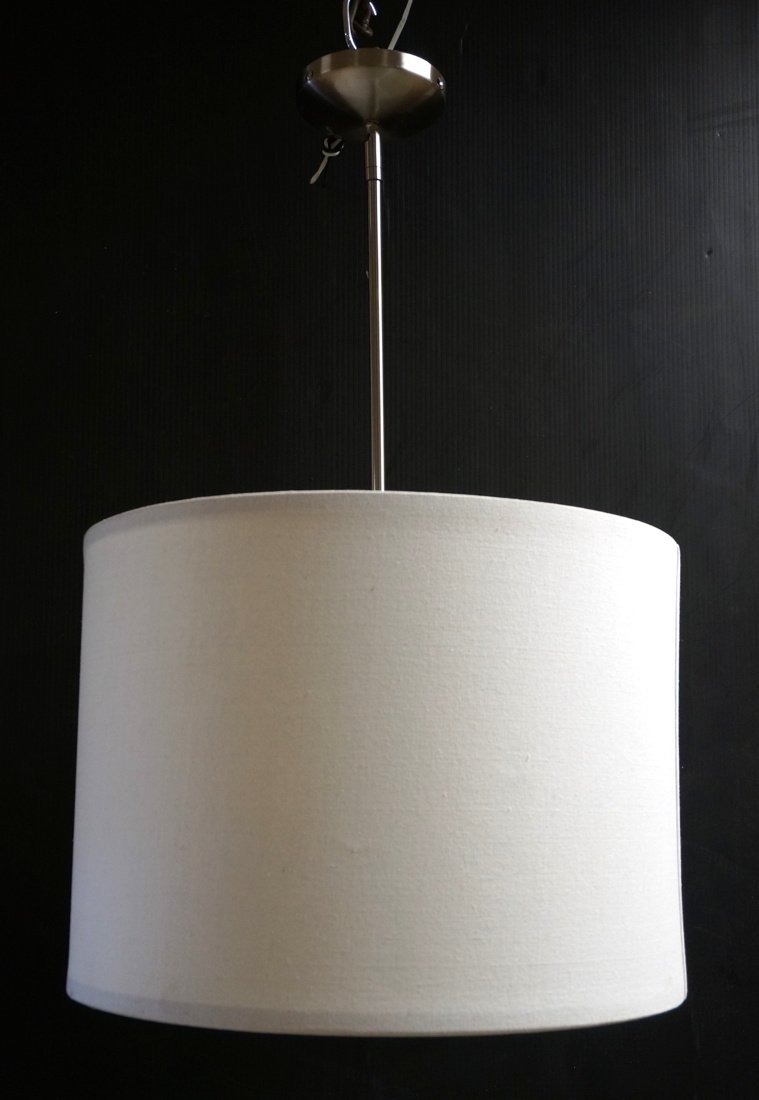 Contemporary Drum Shade Hanging Light. Glass Bott (1 of 5)