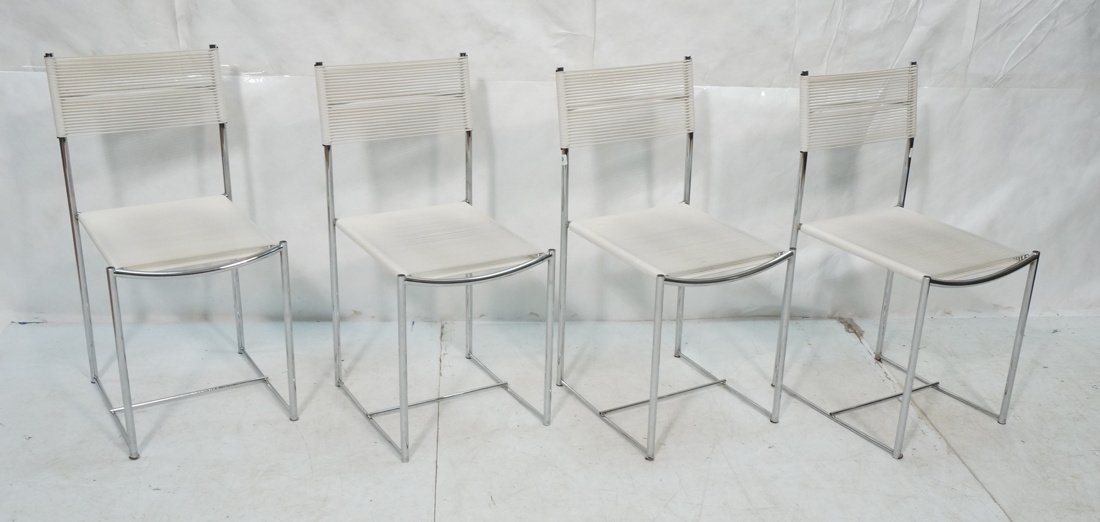 Set 4 ALIAS Italian Chrome frame Dining Chairs. W (1 of 7)