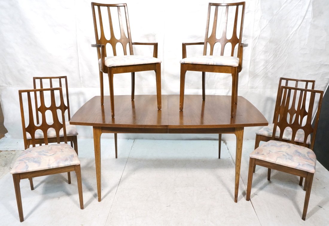 American Modern Walnut Dining Table & Chairs. Bra (1 of 8)