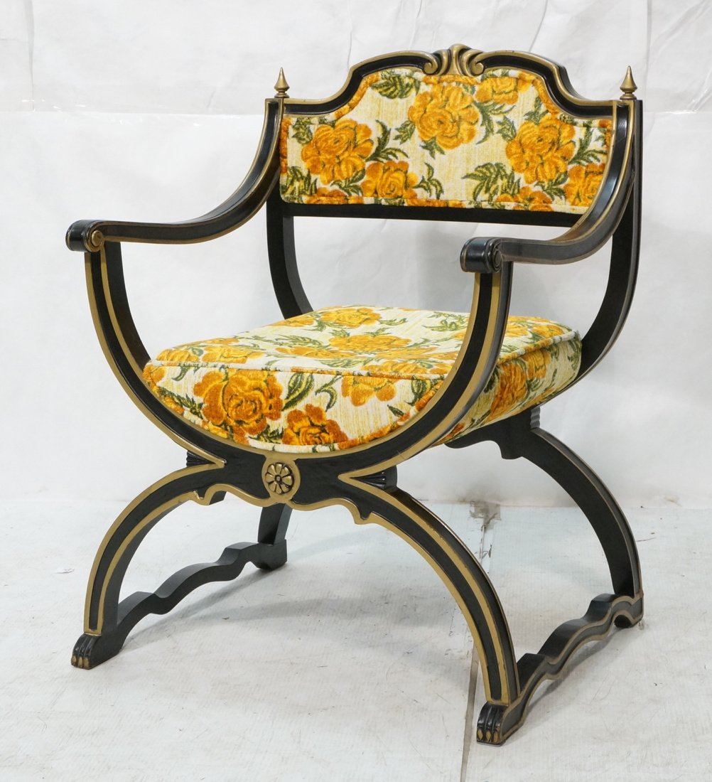 Decorator Regency Black & Gold Painted Chair. Sav (1 of 8)