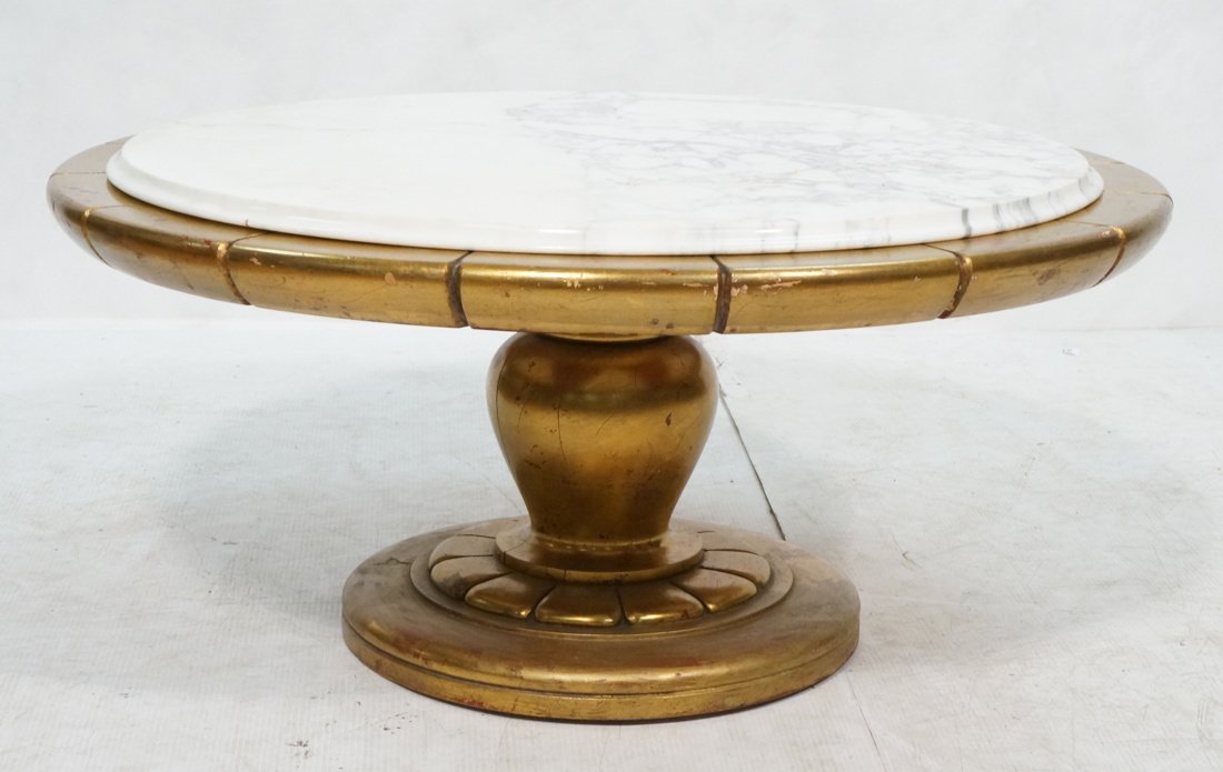 Round Marble Top Decorator Modernist Coffee Cockt (1 of 9)