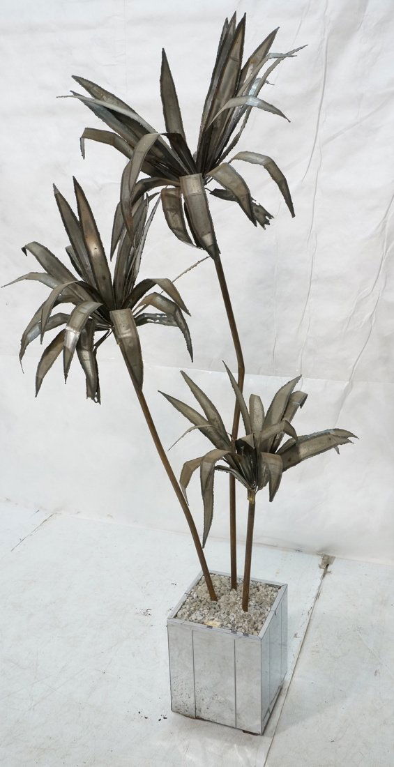 Jere style Brutalist Palm Tree Metal Sculpture. B (1 of 10)