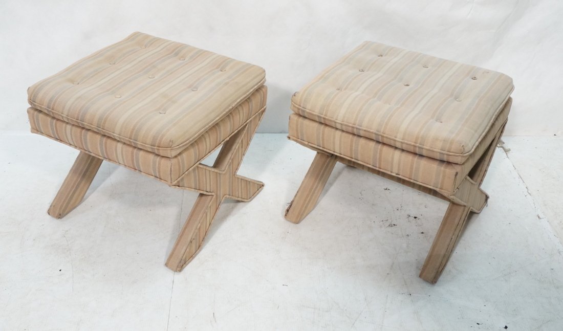 Billy Baldwin style Upholstered Benches Stools. S (1 of 10)