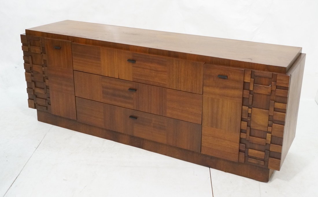 Paul Evans Style Low Chest Dresser.  Sculpted and (1 of 7)