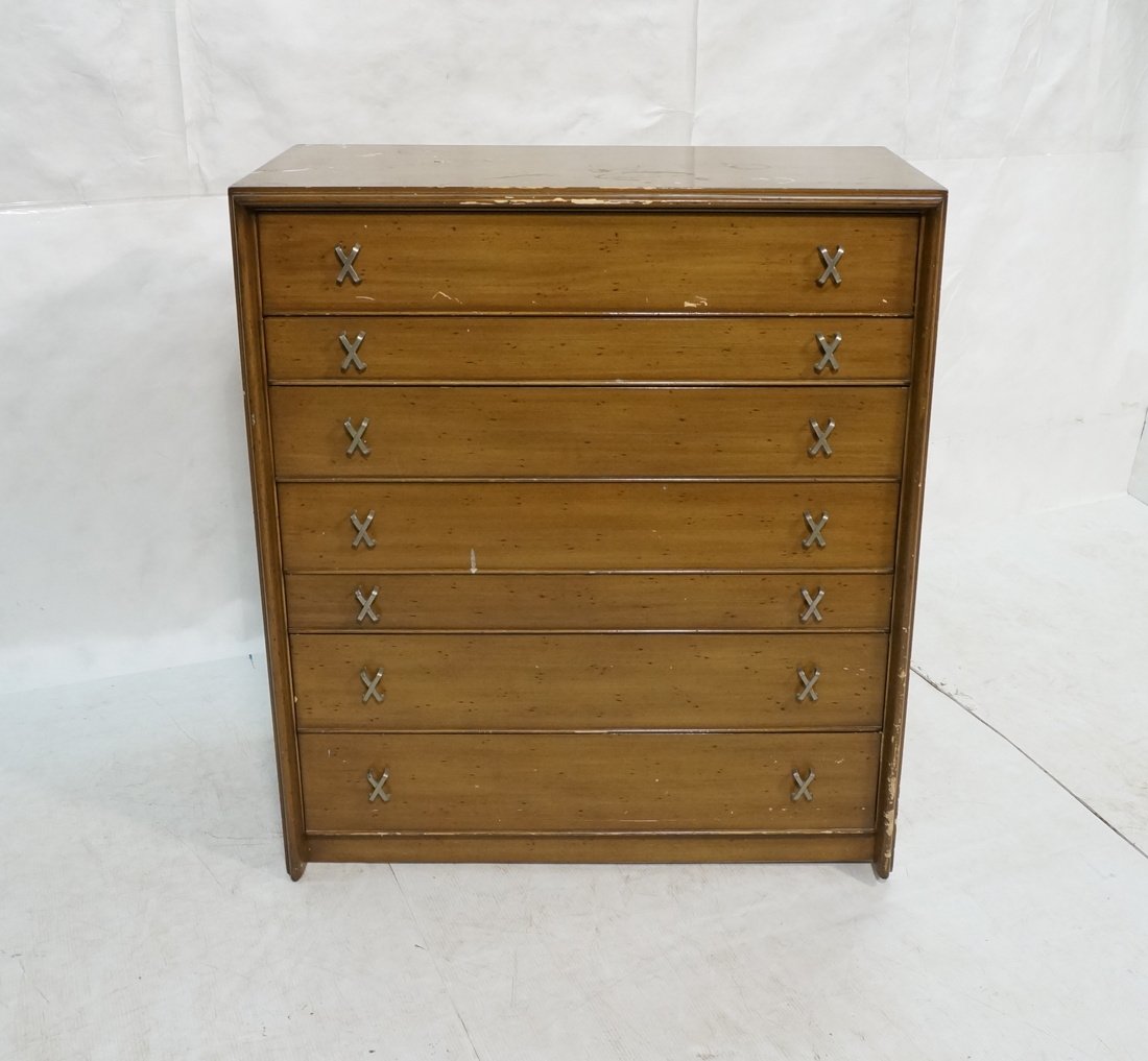 Paul Frankl Tall Chest Dresser. x pulls. Individ: Paul Frankl Tall Chest Dresser. x pulls. Individual drawers.-- Dimensions: H: 45 inches: W: 40 inches: D: 21 inches ---