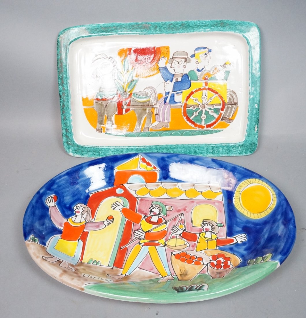 2 Large Italian Platters.  1 Desimone decorated w (1 of 8)