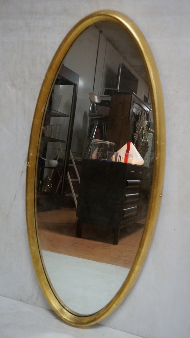 Decorator Gold Leaf Wall Mirror.  Oval.  Wood. (1 of 8)