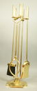 Set Brass Modernist Fireplace Tools.