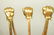 Set Brass Fists Modernist Fireplace Tools. Squar - 2