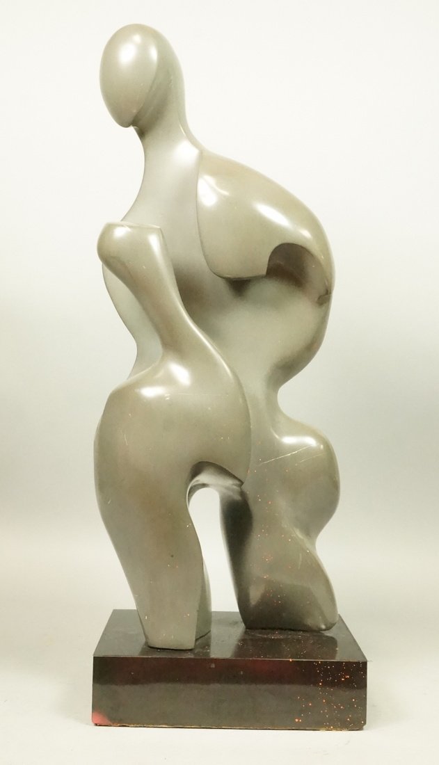 Large Stone Carving. Mother & Child. Gray stone. (1 of 8)