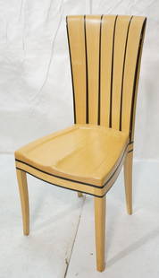 ELIEL SAARINEN Decorator ARKITEKTURE Side Chair.: ELIEL SAARINEN Decorator ARKITEKTURE Side Chair. Blond Wood with Ebonized Bands. Shaped seat. Label. -- Dimensions: H: 37.5 inches: W: 16.75 inches: D: 16 inches ---