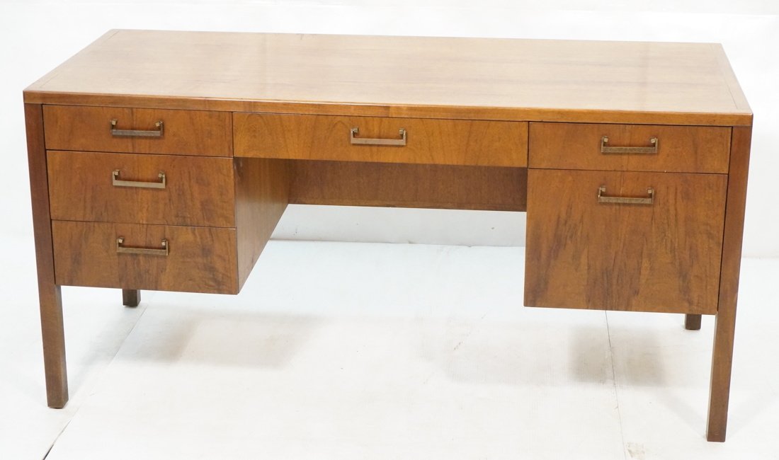 FOUNDERS Large Walnut American Modern Desk. Six d (1 of 7)
