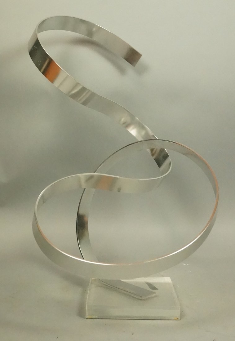 DAN MURPHY Aluminum Modernist Abstract Table Scul (1 of 5)