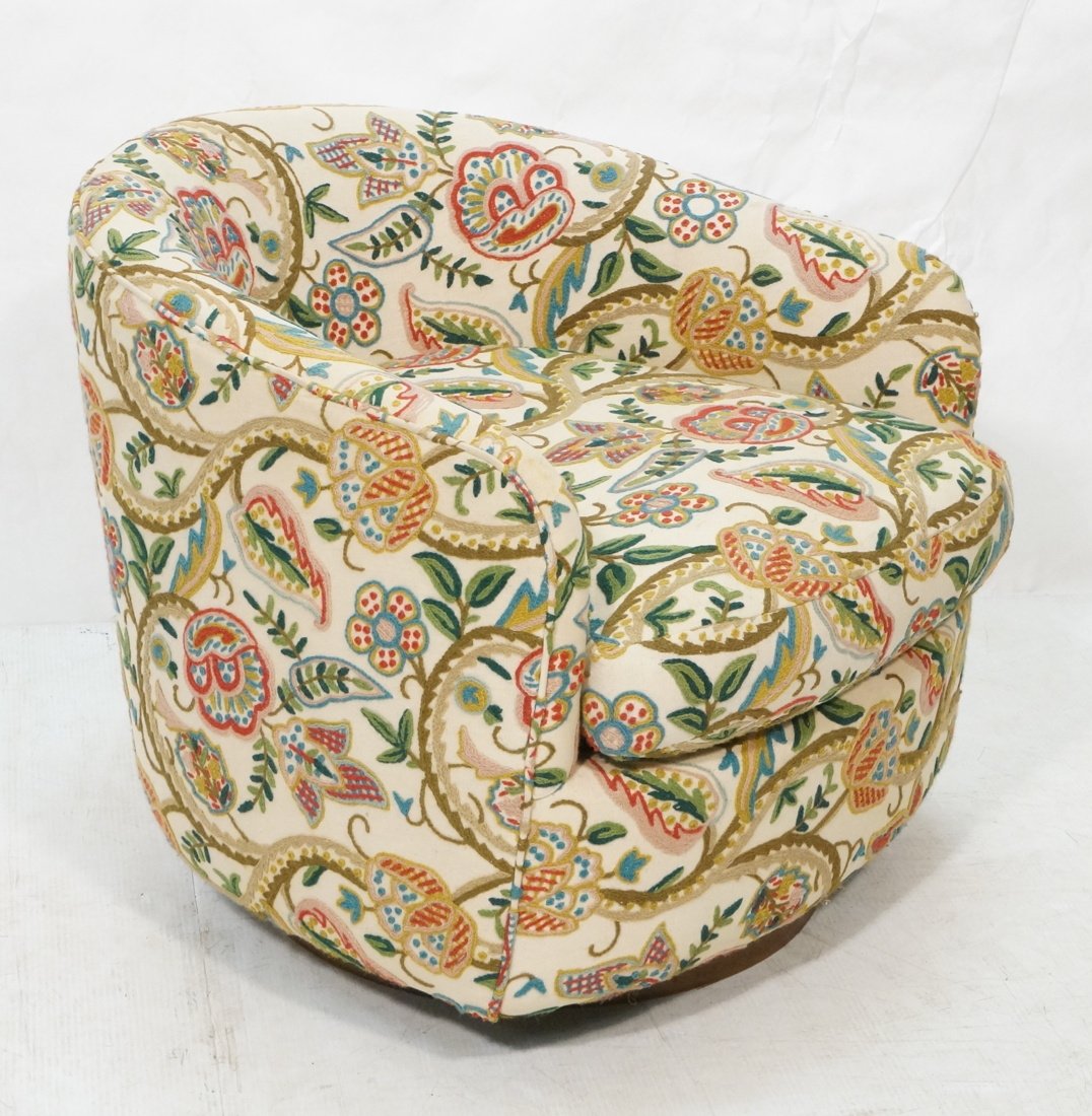 MILO BAUGHMAN attribution Swivel Lounge Chair. Cr (1 of 4)